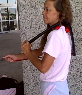 Acu-Masseur on trapezius or rhomboid muscles - on lower back - on neck